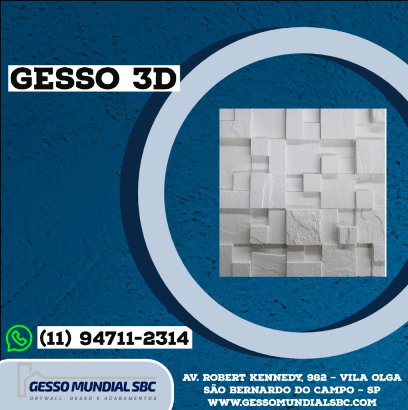 Placa 3d Jardins - Placa de Gesso 3d para Sala