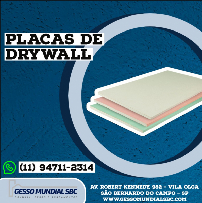 Valor de Placa Drywall Cimentícia Diadema - Placa de Drywall